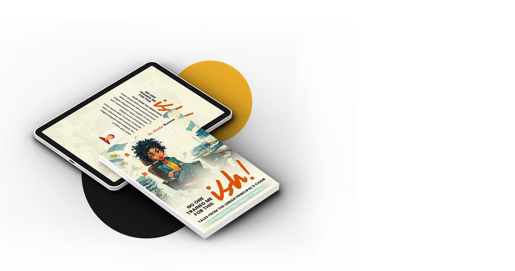 Featured book and e-reader mockup for our latest publishing work
